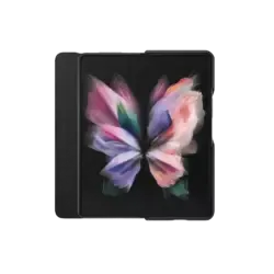 Samsung Leather Flip Cover Samsung Galaxy Z Fold 3 5G Schwarz