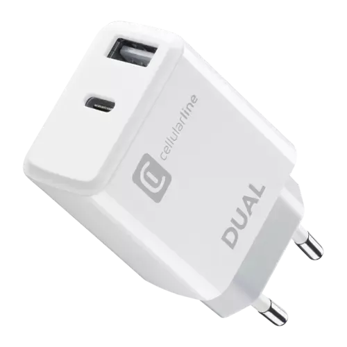 Cellularline Dual Port Travel Charger 20W Weiß