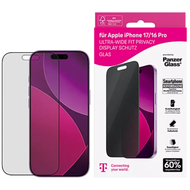 PanzerGlass Privacy Glass Apple iPhone 17 / 16 Pro Transparent