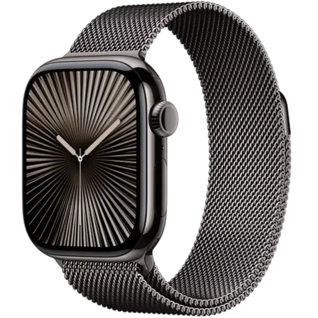 Apple Watch Series 10 Titan Milanaise Armband Schiefer/Schiefer