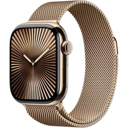 Apple Watch Series 10 Titan Milanaise Armband Gold/Gold