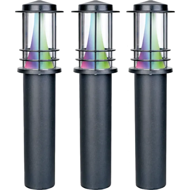 tint LED-Wegeleuchten Petunia, 3er-Set, white+color, Schwarz