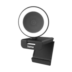 Hama Webcam mit Ringlicht "C-850 Pro", QHD 2K, mit Mikrofon, Fernbedienung, LED Schwarz