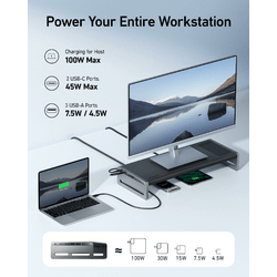 Anker 675 USB-C Docking Station (12-in-1 Monitor Stand Wireless)