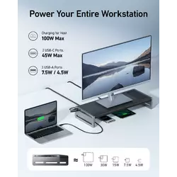 Anker 675 USB-C Docking Station (12-in-1 Monitor Stand Wireless)