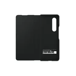 Samsung Leather Flip Cover für Galaxy Z Fold 3 5G Schwarz