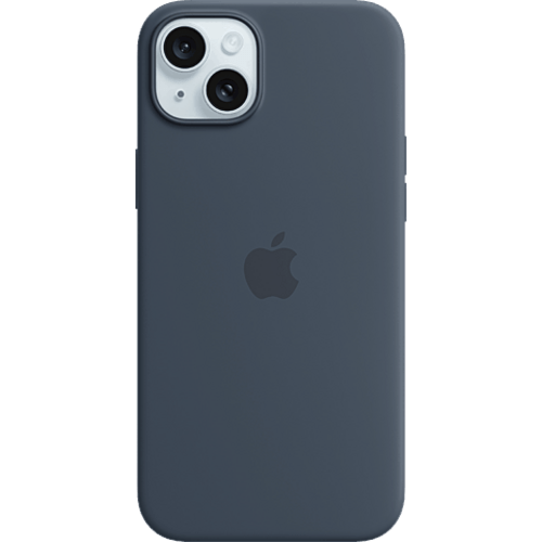 Apple Silikon Case iPhone 15 Plus mit MagSafe Sturmblau
