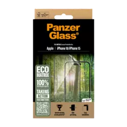 PanzerGlass ECO MATRIX Screen Protector iPhone 16 | 15 | Ultra-Wide Fit