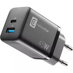 Cellularline USB Charger Multipower Micro 45W GaN 2 Ports PD