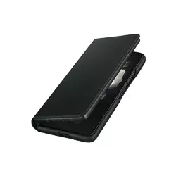 Samsung Leather Flip Cover für Galaxy Z Fold 3 5G Schwarz