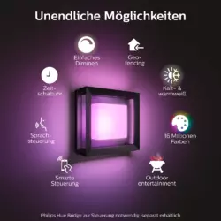 Philips Hue White & Color Ambience Econic Wandleuchte quadratisch Schwarz