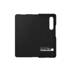 Samsung Leather Flip Cover für Galaxy Z Fold 3 5G Schwarz
