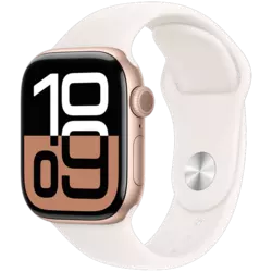 Apple Watch Series 10 Aluminium Sportarmband Roségold/Blassrosa S/M