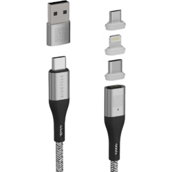 Syllucid Universal USB Ladekabel mit Reisebox (1,2m) Grau