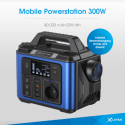 XLayer Mobile Powerstation 300W Black/Blue 80.000 mAh / 296 Wh Schwarz/Blau