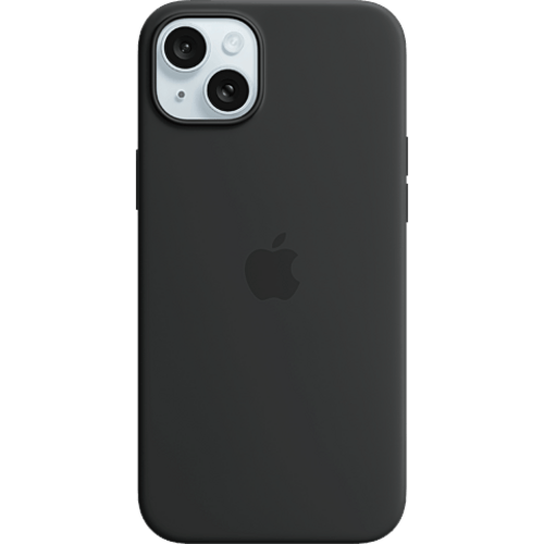 Apple Silikon Case iPhone 15 Plus mit MagSafe Schwarz