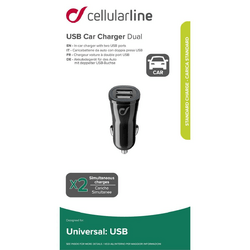 Cellularline USB Car Charger Duo 12W Schwarz
