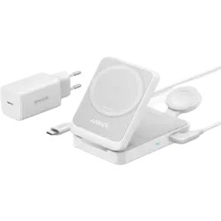 Anker MagGo Wireless Charger (15W, Foldable 3-in-1) White