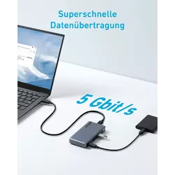Anker 343 USB C Hub (7-in-1 Dual 4K HDMI) mit 100W Power Delivery