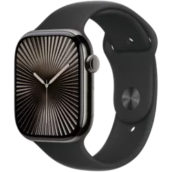 Apple Watch Series 10 Titan Sportarmband Schiefer/Schwarz M/L