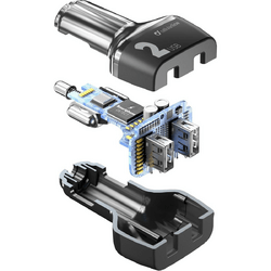 Cellularline USB Car Charger Multipower 2 12W Schwarz