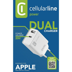 Cellularline Dual Port Travel Charger 20W Weiß