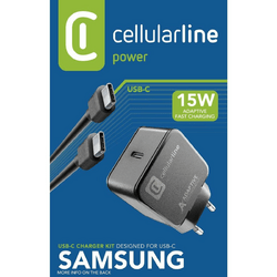 Cellularline USB-C Charger Kit Samsung 15W Schwarz