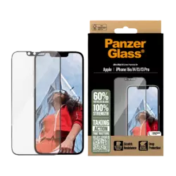 PanzerGlass Screen Protector iPhone 16e | 14 | 13 | 13 Pro | Ultra-Wide Fit w. Aligner