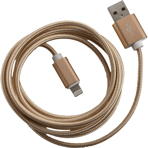 Peter Jäckel FASHION 1,5m USB Data Cable Apple Lightning mit Sync- und Ladefunktion Gold