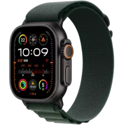 Apple Watch Ultra 2 Titan Alpine Loop Titan Schwarz/Dunkelgrün Medium