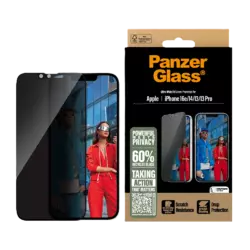 PanzerGlass Privacy Screen Protector iPhone 16e | 14 | 13 | 13 Pro | Ultra-Wide Fit w. Aligner
