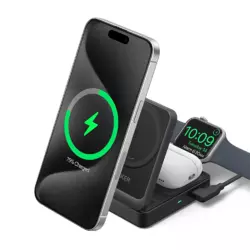 Anker MagGo Wireless Charger (15W, Foldable 3-in-1) Black