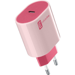 Cellularline USB Typ-C Travel Charger 20W Stylecolor Rot