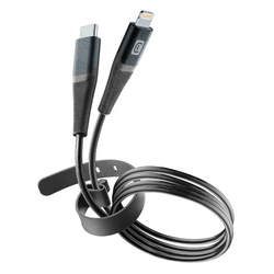 Cellularline S.p.A. Pro+ Data Cable Belt 1,2m USB Typ-C/ Apple Lightning Schwarz
