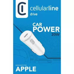 Cellularline USB Typ-C Car Carger 20W Weiß