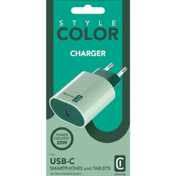 Cellularline USB Typ-C Travel Charger 20W Stylecolor Grün