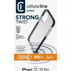 Cellularline Hard Case Tetra Force Strong Twist Apple iPhone 12/ 12 Pro Transparent