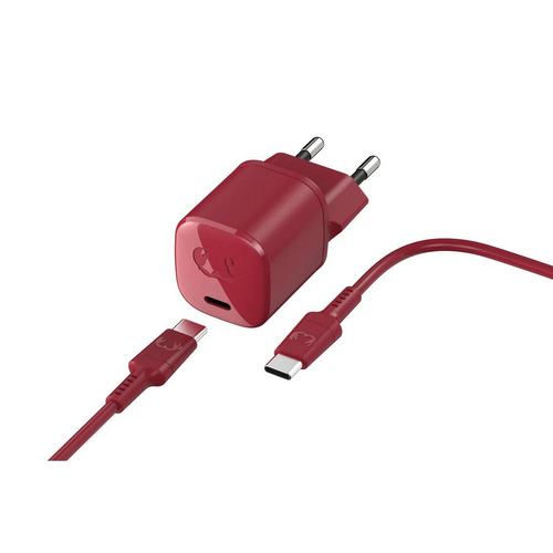Fresh n' Rebel Ladeset USB-C Mini 18W + USB-C Kabel 1,5m Bright Red
