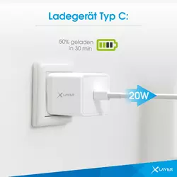 XLayer Ladegerät Single USB Typ C PD 20W Weiß