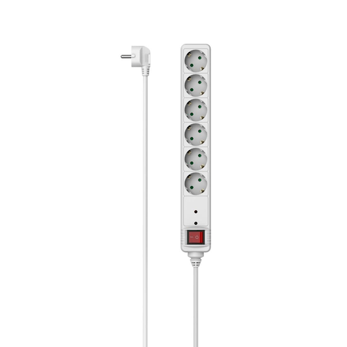 Hama Steckdosenleiste 6-fach Überspannungsschutz Schalter 1,4 m Weiß