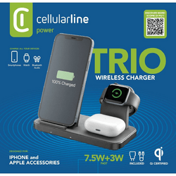 Cellularline Trio Wireles Charger 3in1 Schwarz