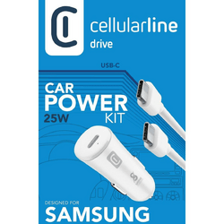 Cellularline Super Fast Car Charger Kit 25W Typ-C Weiß