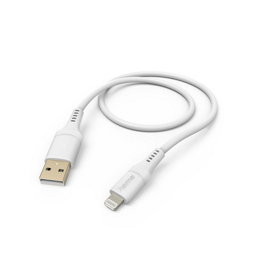 Hama USB-Kabel Silicon USB-A - Lightning Weiß
