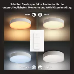 Philips Hue White Ambience Enrave Deckenleuchte M inkl. Dimmschalter Schwarz