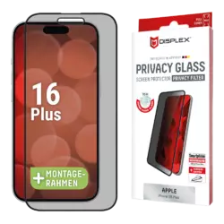 Displex Privacy Glass FC iPhone 16 Plus Grau