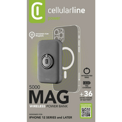 Cellularline MagSafe Ring Wireless Power Bank MAG 5000 Schwarz