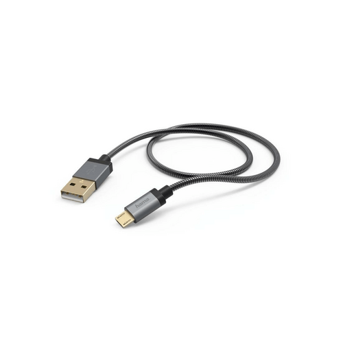 Hama USB-Kabel Lade-Sync-Kabel Micro-USB Metall Anthrazit