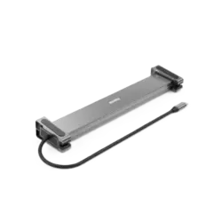 Hama USB-C-Docking-Station "Connect2Office Basic V2", Standfüße, 9 Ports Grau