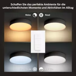 Philips Hue White Ambience Enrave Deckenleuchte S inkl. Dimmschalter Weiß