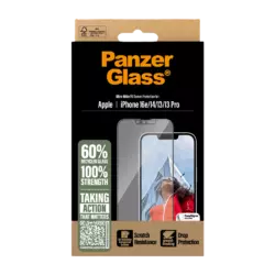 PanzerGlass Screen Protector iPhone 16e | 14 | 13 | 13 Pro | Ultra-Wide Fit w. Aligner